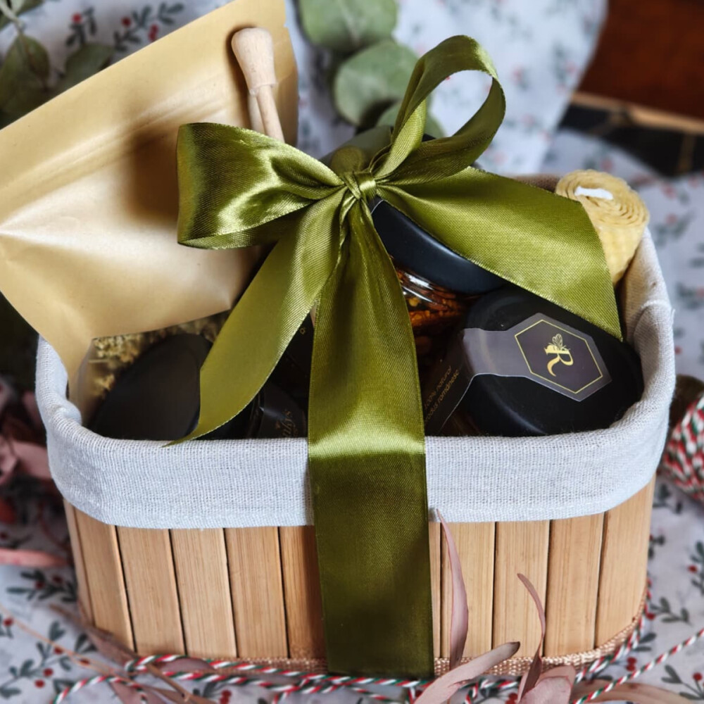 Coș cadou miere - 650g