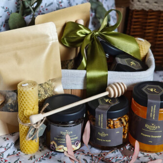 Coș cadou miere - 650g